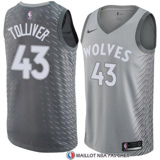 Maillot Minnesota Timberwolves Anthony Tolliver 43 Ciudad 2017-18 Gris