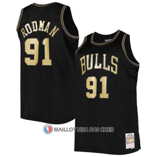 Maillot Chicago Bulls Dennis Rodman NO 91 Mitchell & Ness 1997-98 Noir