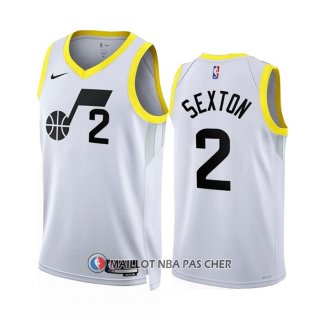 Maillot Utah Jazz Collin Sexton NO 2 Association 2022-23 Blanc