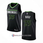Maillot Minnesota Timberwolves Derrick Rose NO 25 Statement 2022-23 Noir