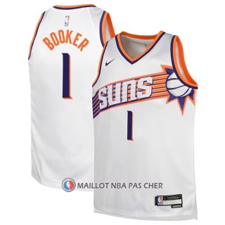 Maillot Enfant Phoenix Suns Devin Booker NO 1 Association 2023-24 Blanc