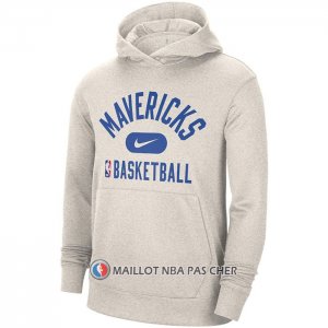 Veste a Capuche Dallas Mavericks Performance Practice 2021-22 Blanc
