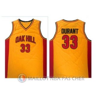 Maillot NBA NCAA Ecole Secondaire Durant 33# Jaune
