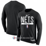 Maillot Manches Longues Brooklyn Nets Practice Performance 2022-23 Noir