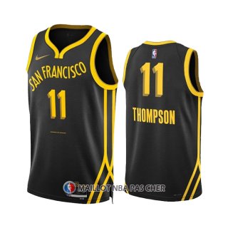 Maillot Golden State Warriors Klay Thompson NO 11 Ville 2023-24 Noir
