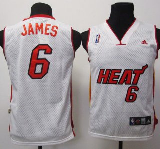 Maillot Enfant de James Miami Heat #6 Blanc