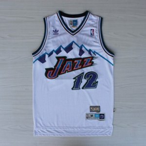 Maillot Retro Jazz Stockton 12 Blanc