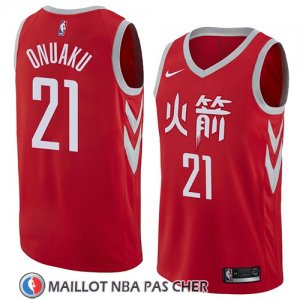 Maillot Houston Rockets Chinanu Onuaku No 21 Ciudad 2018 Rouge