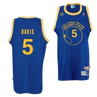 Maillot Retro Warriors Davis 5 Bleu