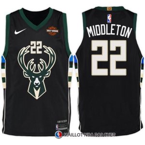 Maillot Milwaukee Bucks Khris Middleton Statement Harley 2017-18 22 Noir