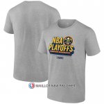 Maillot Manche Courte Denver Nuggets 2024 NBA Playoffs Gris