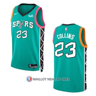 Maillot San Antonio Spurs Zach Collins NO 23 Ville 2022-23 Vert