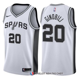 Maillot Authentique San Antonio Spurs Ginobili 2017-18 20 Blanc
