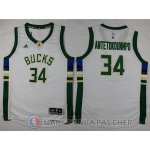 Maillot Enfant Antetokounmpo Milwaukee Bucks #34 Blanc