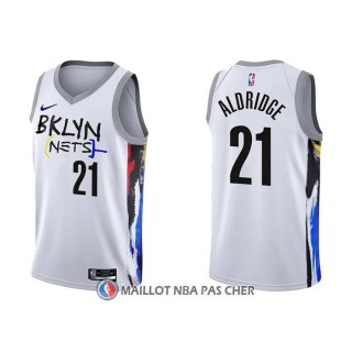 Maillot Brooklyn Nets Lamarcus Aldridge NO 21 Ville 2022-23 Blanc