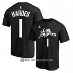 Maillot Manche Courte Los Angeles Clippers James Harden Ville 2019-20 Noir