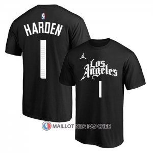 Maillot Manche Courte Los Angeles Clippers James Harden Ville 2019-20 Noir