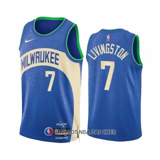 Maillot Milwaukee Bucks Chris Livingston NO 7 Ville 2023-24 Bleu