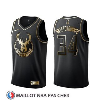 Maillot Golden Edition Milwaukee Bucks Giannis Antetokounmpo Noir