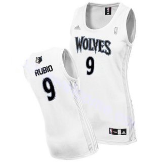 Maillot Femme de Rubio Minnesota Timberwolves #9 Blanc
