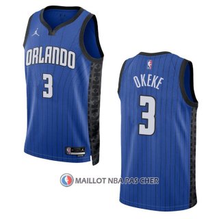 Maillot Orlando Magic Chuma Okeke NO 3 Statement 2022-23 Bleu