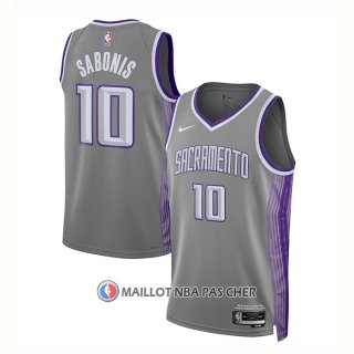 Maillot Sacramento Kings Domantas Sabonis NO 10 Ville 2022-23 Gris