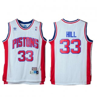 Maillot Retro Pistons Hill 33 Blanc