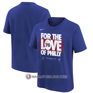 Maillot Manche Courte Philadelphia 76ers 2023 NBA Playoffs Mantra Bleu