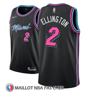 Maillot Miami Heat Wayne Ellington No 2 Ciudad 2018-19 Noir
