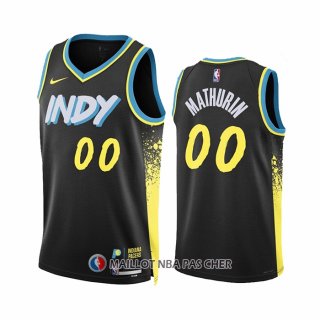 Maillot Indiana Pacers Bennedict Mathurin NO 00 Ville 2023-24 Noir