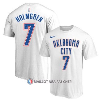 Maillot Manche Courte Oklahoma City Thunder Chet Holmgren Blanc