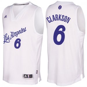 Maillot Navidad 2016 Jordan Clarkson Lakers 6 Blanc