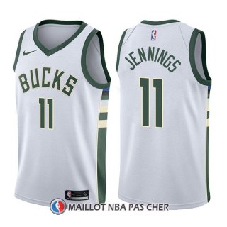 Maillot Milwaukee Bucks Brandon Jennings Association 11 2017-18 Blanc