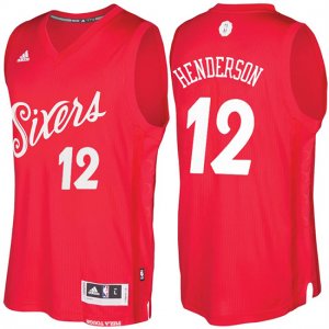Maillot Navidad 2016 76ers Gerald Henderson 12 Rouge