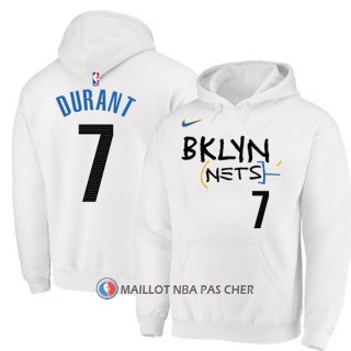 Veste a Capuche Brooklyn Nets Kevin Durant Ville 2022-23 Blanc