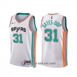 Maillot San Antonio Spurs Keita Bates-Diop NO 31 Ville 2021-22 Blanc