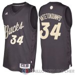 Maillot Antetokounmpo Milwaukee Bucks Noel #34 Noir