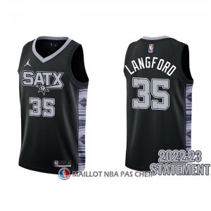 Maillot San Antonio Spurs Romeo Langford NO 35 Statement 2022-23 Noir