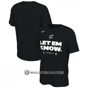Maillot Manche Courte Cleveland Cavaliers 2024 NBA Playoffs Mantra Noir