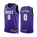 Maillot Milwaukee Bucks Damian Lillard NO 0 Classic 2022-23 Volet