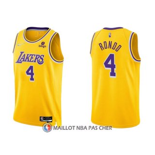 Maillot Los Angeles Lakers Rajon Rondo NO 4 75th Anniversary 2021-22 Jaune