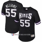 Maillot Manche Courte Sacramento Kings Jason Williams NO 55 Noir