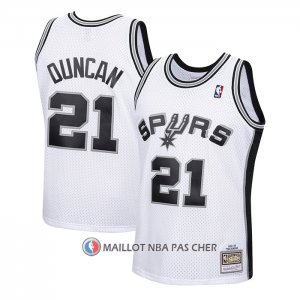 Maillot Enfant San Antonio Spurs Tim Duncan NO 21 Mitchell & Ness 1998-99 Blanc