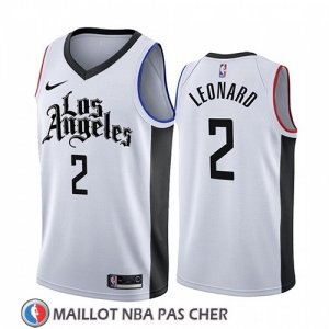 Maillot Los Angeles Clippers Kawhi Leonard Ville 2019-20 Blanc