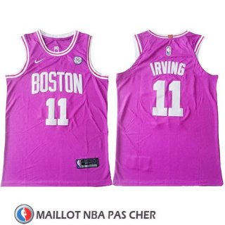 Maillot Boston Celtics Kyrie Irving No 11 Autentico Rosa