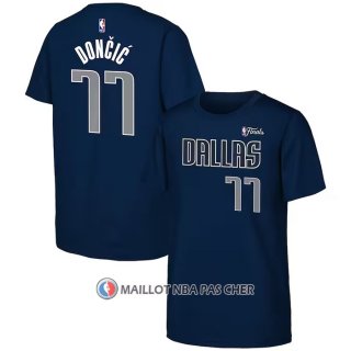 Maillot Manche Courte Dallas Mavericks Luka Doncic 2024 NBA Finals Bleu