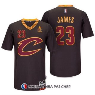 Maillot Authentique Manche Courte Cleveland Cavaliers James 23 Noir