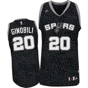 Maillot Crazy Light Leopard Spurs Ginobili 20 Noir