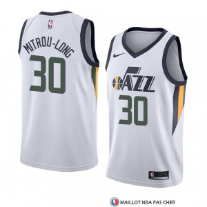 Maillot Utah Jazz Naz Mitrou-long Association 2018 Blanc