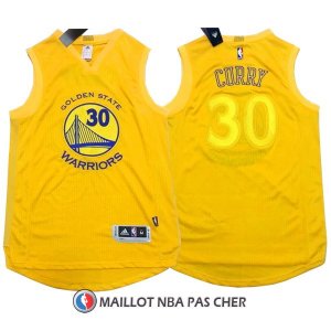 Maillot Authentique Golden State Warriors Curry 30 Jaune
